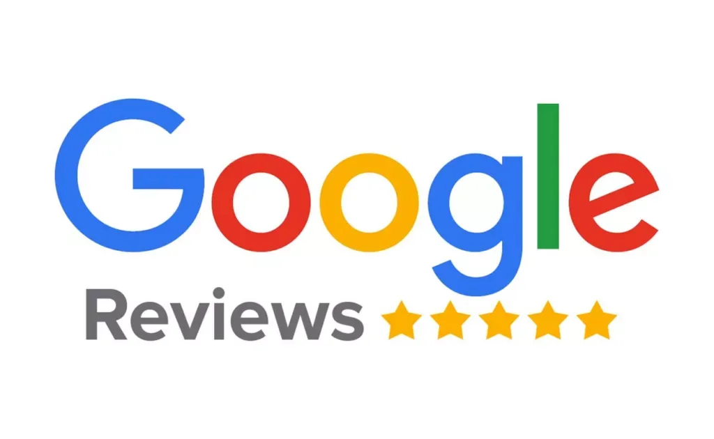 Logo de Google Reviews con cinco estrellas amarillas